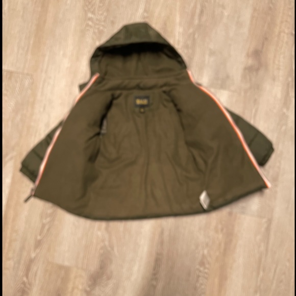 iXtreme Olive Green Puffer Coat W/Hood with orange & white along zipper Sz 3T - Picture 4 of 6